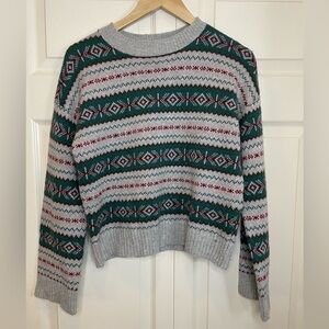BP Fair Isle Holiday Patterned Crewneck Sweater